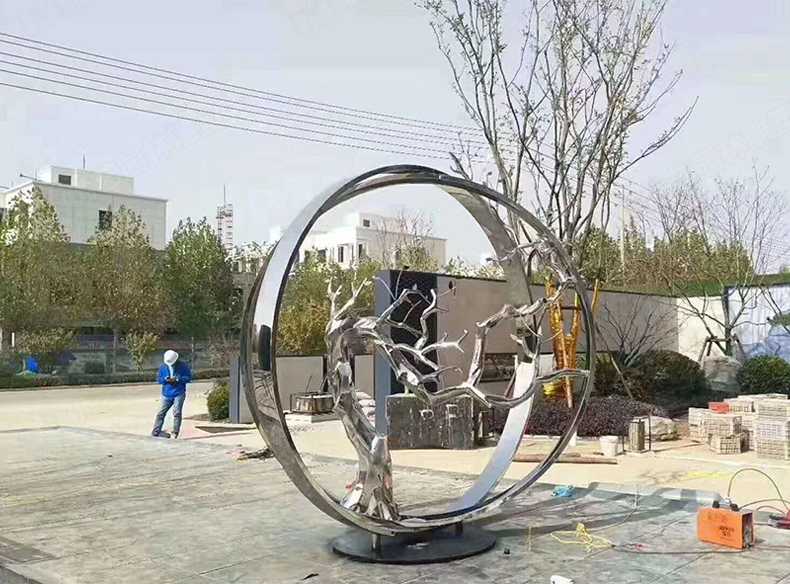 不銹鋼雕塑制作,圓環樹枝雕塑 不銹鋼雕塑制作,圓環樹枝雕塑