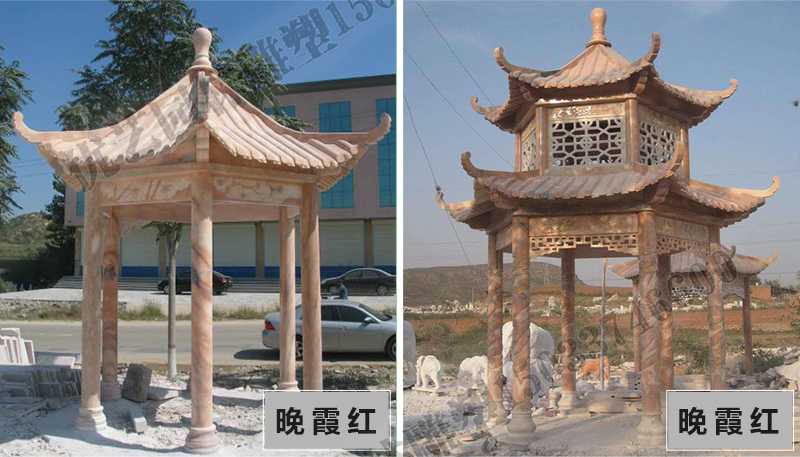 中式大理石涼亭，石雕涼亭廠家，石雕景觀涼亭定制