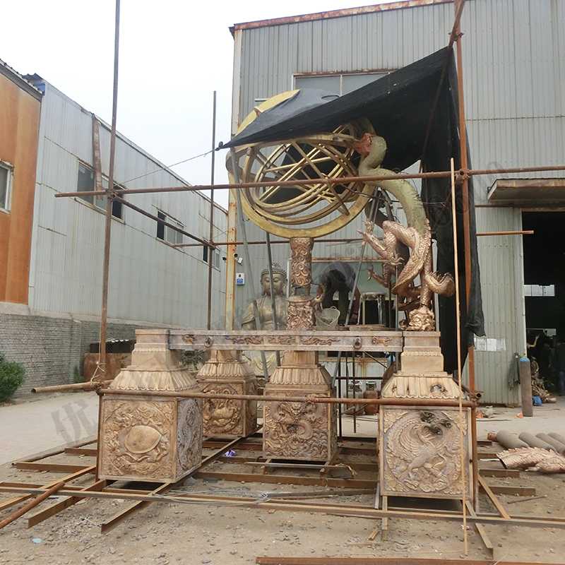 渾天地動儀,銅地震儀雕塑,銅地動儀景觀