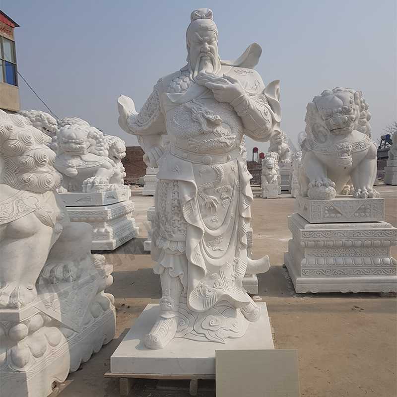 漢白玉關公像，石雕關公像，大理石關公雕像，關羽雕像，河北石雕關公廠家.jpg