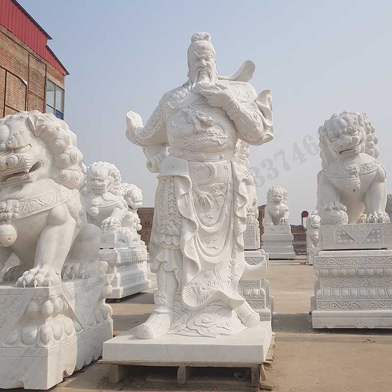 漢白玉關公像，石雕關公像，大理石關公雕像，關羽雕像，河北石雕關公廠家2.jpg